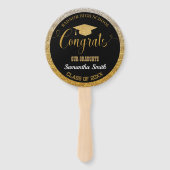 Éventail Graduation moderne Black et Gold Graduate Photo (Devant)