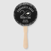 Éventail Graduation moderne Noir Classe Design Année (Devant)