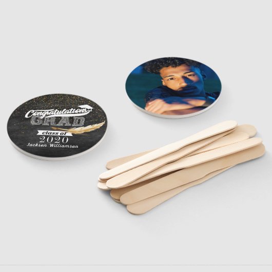 Éventail Graduation Party Retro Chalkboard Photo (Non-assemblé)