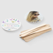 Éventail Graduation Pastel Rainbow Butterfly Photo (Non-assemblé)