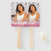 Éventail Graduation photo chic simple moderne gardien rose (Devant et derrière)