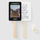 Éventail Graduation Photo Félicats Grad Graduate Hand Fans (Devant et derrière)