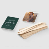 Éventail Graduation Photo Green Silver Script 2024 (Non-assemblé)