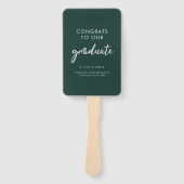 Éventail Graduation Photo Green Silver Script 2024 (Devant)