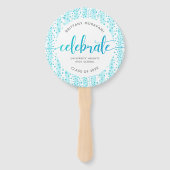 Éventail Graduation photo moderne turquoise script keepsaké (Devant)