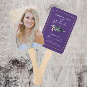 Éventail Graduation Photo Script Purple Grad 2025 Party