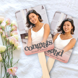 Éventail Graduation photo simple moderne blush rose keepsar