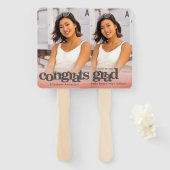 Éventail Graduation photo simple moderne blush rose keepsar (Devant et derrière)