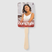 Éventail Graduation photo simple moderne tendance rouge gar (Devant)