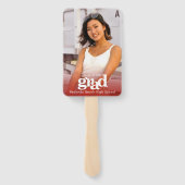 Éventail Graduation photo simple moderne tendance rouge gar (Dos)