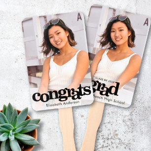 Éventail Graduation photo simple typographie moderne garder