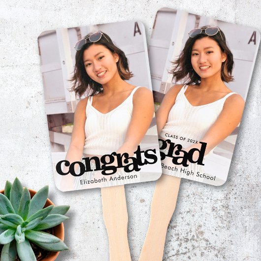 Éventail Graduation photo simple typographie moderne garder