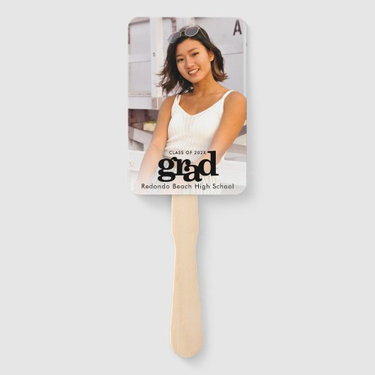 Éventail Graduation photo simple typographie moderne garder (Dos)