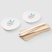 Éventail Gradué ajouter nom monogramme vert rose simple min (Non-assemblé)