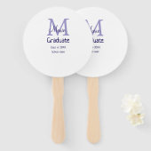 Éventail Gradué ajouter nom monogramme violet simple m mini (Devant et derrière)