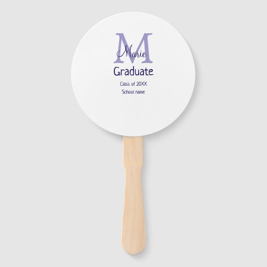Éventail Gradué ajouter nom monogramme violet simple m mini (Devant)