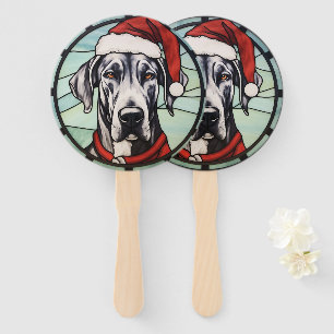Éventail Grand Danois Vitrail de Noël