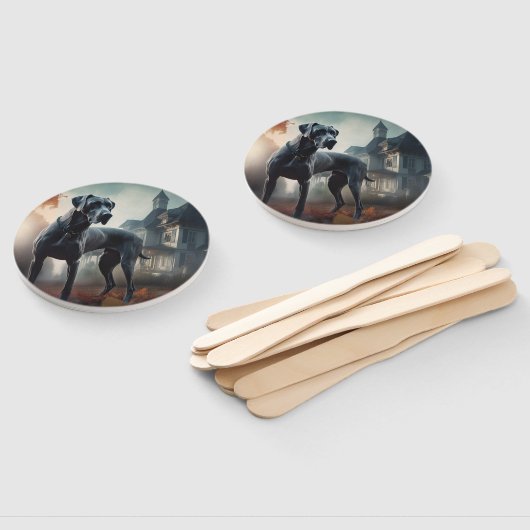 Éventail Grande Dane Halloween effrayante (Non-assemblé)