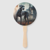 Éventail Grande Dane Halloween effrayante (Devant)