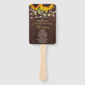 Éventail Grange bois rustique tournesols chic programme de  (Devant)