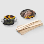 Éventail Grange de tournesol d'or bois de la fête de gradua (Non-assemblé)