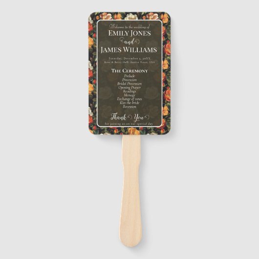 Éventail Gras Minimal Rustique Rose Romantique Programmes d (Devant)