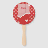 Éventail Gras Red Heart Love Design - Parfait pour Gi perso (Devant)