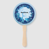 Éventail gratte-ciel new york en rond (Devant)