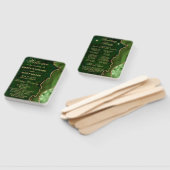 Éventail Green and Gold Faux Parties scintillant Agate Wedd (Non-assemblé)