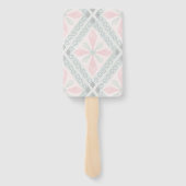 Éventail Green and pink pastel diamond pattern (Dos)