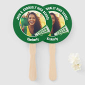 Éventail Green Cheerleader Photo High School Spirit (Devant et derrière)