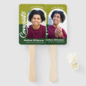 Éventail Green Congrats Grad 2 Photo Arche Bold Script Retr (Devant et derrière)