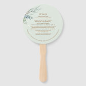 Éventail Green Double Happiness Wedding Program & Timeline (Dos)