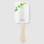 Éventail Green English Ivy Foliage Programme de mariage (Devant)