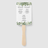 Éventail Green Feuille Green Foliage Programme de mariage (Dos)