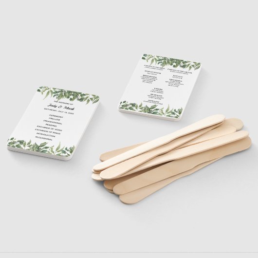 Éventail Green Feuille Green Foliage Programme de mariage (Non-assemblé)