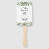 Éventail Green Feuille Green Foliage Programme de mariage (Devant)