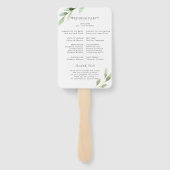 Éventail Green Foliage Botanical Wreath Wedding Programme (Dos)