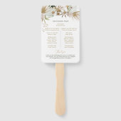 Éventail Green & Gold Boho Programme de mariage botanique (Dos)