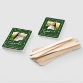 Éventail Green Hand Drawn Doodle Style Graduation 2 Photo (Non-assemblé)