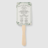 Éventail Green Modern Wedding Programme Invitation (Dos)