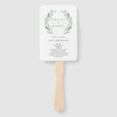 Éventail Green Olive Branch Wreath Rustic Wedding Programme (Devant)