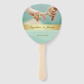 Éventail Green Photo Wedding Party Program (Devant)