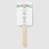 Éventail Green Ribbon Silver Swan Programme de mariage Fans (Dos)