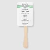 Éventail Green Ribbon Silver Swan Programme de mariage Fans (Devant)