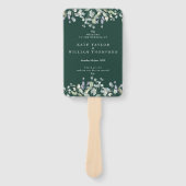 Éventail Greenery Floral Emerald Green Wedding Program (Devant)