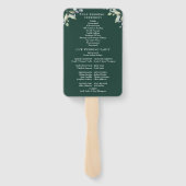 Éventail Greenery Floral Emerald Green Wedding Program (Dos)