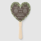 Éventail Greige Eucalyptus Automne coeur en forme d'automne (Dos)