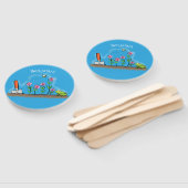 Éventail Grenouille mignonne et abeille dans le jardin dess (Non-assemblé)