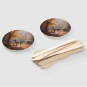 Éventail Greyhound à l'automne Feuilles automne Inspiration (Non-assemblé)